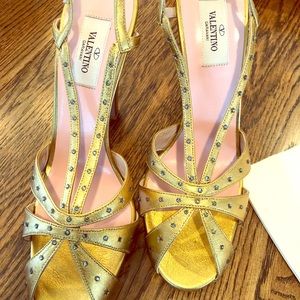 Valentino Gold Studded Heels